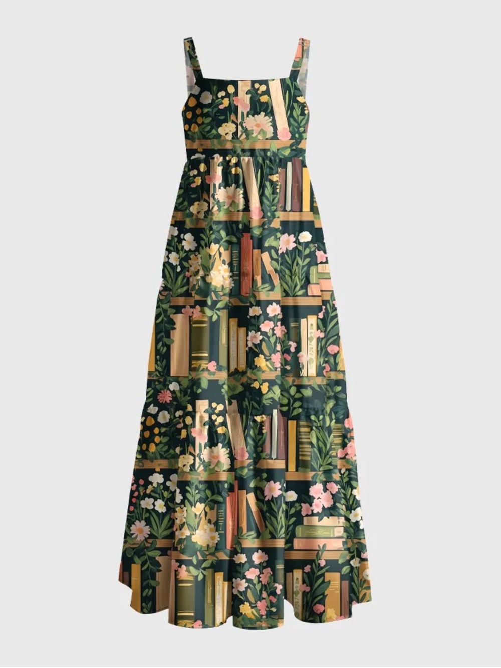 Brand New Pagewings Square Neck Secret Library Maxi Dress - Small